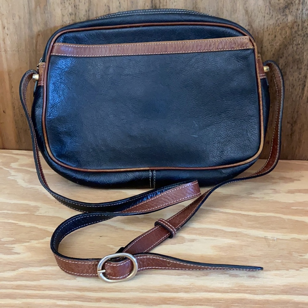 Two-tone Leather Crossbody Bag